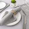 imageHVERSAILTEX Linen Textured Tablecloth Rectangle 60 x 120 Waterproof Solid Linen Woven Tablecloth SpillProof Linen Look Cover for Party Table Extra Soft and Thick Fabric Wrinkle Free Heather IvoryHeather Gray