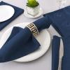 imageHVERSAILTEX Linen Textured Tablecloth Rectangle 60 x 120 Waterproof Solid Linen Woven Tablecloth SpillProof Linen Look Cover for Party Table Extra Soft and Thick Fabric Wrinkle Free Heather IvoryHeather Navy