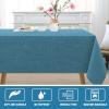 imageHVERSAILTEX Linen Textured Tablecloth Rectangle 60 x 120 Waterproof Solid Linen Woven Tablecloth SpillProof Linen Look Cover for Party Table Extra Soft and Thick Fabric Wrinkle Free Heather IvoryHeather Storm Blue