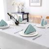 imageHVERSAILTEX Linen Textured Tablecloth Rectangle 60 x 120 Waterproof Solid Linen Woven Tablecloth SpillProof Linen Look Cover for Party Table Extra Soft and Thick Fabric Wrinkle Free Heather IvoryHeather Aqua