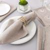 imageHVERSAILTEX Linen Textured Tablecloth Rectangle 60 x 120 Waterproof Solid Linen Woven Tablecloth SpillProof Linen Look Cover for Party Table Extra Soft and Thick Fabric Wrinkle Free Heather IvoryHeather Sand