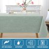 imageHVERSAILTEX Linen Textured Tablecloth Rectangle 60 x 120 Waterproof Solid Linen Woven Tablecloth SpillProof Linen Look Cover for Party Table Extra Soft and Thick Fabric Wrinkle Free Heather IvoryHeather Sage