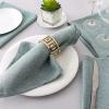 imageHVERSAILTEX Linen Textured Tablecloth Rectangle 60 x 120 Waterproof Solid Linen Woven Tablecloth SpillProof Linen Look Cover for Party Table Extra Soft and Thick Fabric Wrinkle Free Heather IvoryHeather Aqua Gray