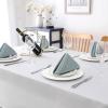 imageHVERSAILTEX Linen Textured Tablecloth Rectangle 60 x 120 Waterproof Solid Linen Woven Tablecloth SpillProof Linen Look Cover for Party Table Extra Soft and Thick Fabric Wrinkle Free Heather IvoryHeather Aqua Gray