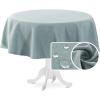 imageHVERSAILTEX Linen Textured Tablecloth Rectangle 60 x 120 Waterproof Solid Linen Woven Tablecloth SpillProof Linen Look Cover for Party Table Extra Soft and Thick Fabric Wrinkle Free Heather IvoryHeather Aqua Gray