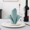 imageHVERSAILTEX Linen Textured Tablecloth Rectangle 60 x 120 Waterproof Solid Linen Woven Tablecloth SpillProof Linen Look Cover for Party Table Extra Soft and Thick Fabric Wrinkle Free Heather IvoryHeather Aqua