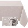 imageHVERSAILTEX Linen Textured Tablecloth Rectangle 60 x 120 Waterproof Solid Linen Woven Tablecloth SpillProof Linen Look Cover for Party Table Extra Soft and Thick Fabric Wrinkle Free Heather IvoryHeather Sand