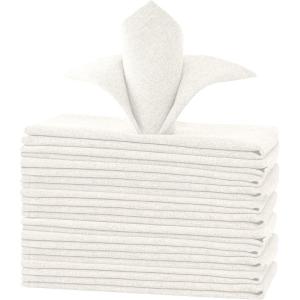imageHVERSAILTEX Linen Textured Tablecloth Rectangle 60 x 120 Waterproof Solid Linen Woven Tablecloth SpillProof Linen Look Cover for Party Table Extra Soft and Thick Fabric Wrinkle Free Heather IvoryHeather Ivory