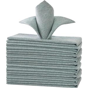 imageHVERSAILTEX Linen Textured Tablecloth Rectangle 60 x 120 Waterproof Solid Linen Woven Tablecloth SpillProof Linen Look Cover for Party Table Extra Soft and Thick Fabric Wrinkle Free Heather IvoryHeather Aqua Gray