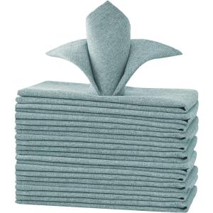 imageHVERSAILTEX Linen Textured Tablecloth Rectangle 60 x 120 Waterproof Solid Linen Woven Tablecloth SpillProof Linen Look Cover for Party Table Extra Soft and Thick Fabric Wrinkle Free Heather IvoryHeather Aqua