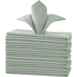 imageHVERSAILTEX Linen Textured Tablecloth Rectangle 60 x 120 Waterproof Solid Linen Woven Tablecloth SpillProof Linen Look Cover for Party Table Extra Soft and Thick Fabric Wrinkle Free Heather IvoryHeather Sage