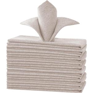 imageHVERSAILTEX Linen Textured Tablecloth Rectangle 60 x 120 Waterproof Solid Linen Woven Tablecloth SpillProof Linen Look Cover for Party Table Extra Soft and Thick Fabric Wrinkle Free Heather IvoryHeather Sand