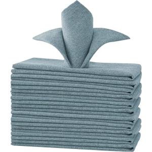imageHVERSAILTEX Linen Textured Tablecloth Rectangle 60 x 120 Waterproof Solid Linen Woven Tablecloth SpillProof Linen Look Cover for Party Table Extra Soft and Thick Fabric Wrinkle Free Heather IvoryHeather Stone Blue