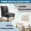 imageHVERSAILTEX Armless Accent Chair Covers Thick Velvet Armless Chair Slipcovers High Stretch Chair Covers for Living Room Hotel Machine Washable Furniture Protector with Elastic Bottom NavyIvory