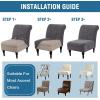 imageHVERSAILTEX Armless Accent Chair Covers Thick Velvet Armless Chair Slipcovers High Stretch Chair Covers for Living Room Hotel Machine Washable Furniture Protector with Elastic Bottom NavyGrey