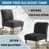 imageHVERSAILTEX Armless Accent Chair Covers Thick Velvet Armless Chair Slipcovers High Stretch Chair Covers for Living Room Hotel Machine Washable Furniture Protector with Elastic Bottom NavyBlack