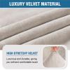 imageHVERSAILTEX Armless Accent Chair Covers Thick Velvet Armless Chair Slipcovers High Stretch Chair Covers for Living Room Hotel Machine Washable Furniture Protector with Elastic Bottom NavyOatmeal