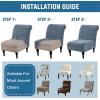 imageHVERSAILTEX Armless Accent Chair Covers Thick Velvet Armless Chair Slipcovers High Stretch Chair Covers for Living Room Hotel Machine Washable Furniture Protector with Elastic Bottom NavyStone Blue