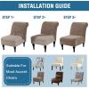 imageHVERSAILTEX Armless Accent Chair Covers Thick Velvet Armless Chair Slipcovers High Stretch Chair Covers for Living Room Hotel Machine Washable Furniture Protector with Elastic Bottom NavyTaupe