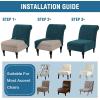 imageHVERSAILTEX Armless Accent Chair Covers Thick Velvet Armless Chair Slipcovers High Stretch Chair Covers for Living Room Hotel Machine Washable Furniture Protector with Elastic Bottom NavyDark Teal