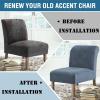 imageHVERSAILTEX Armless Accent Chair Covers Thick Velvet Armless Chair Slipcovers High Stretch Chair Covers for Living Room Hotel Machine Washable Furniture Protector with Elastic Bottom NavyStone Blue