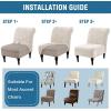 imageHVERSAILTEX Armless Accent Chair Covers Thick Velvet Armless Chair Slipcovers High Stretch Chair Covers for Living Room Hotel Machine Washable Furniture Protector with Elastic Bottom NavyIvory