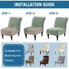 imageHVERSAILTEX Armless Accent Chair Covers Thick Velvet Armless Chair Slipcovers High Stretch Chair Covers for Living Room Hotel Machine Washable Furniture Protector with Elastic Bottom NavySeagrass