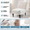 imageHVERSAILTEX Armless Accent Chair Covers Thick Velvet Armless Chair Slipcovers High Stretch Chair Covers for Living Room Hotel Machine Washable Furniture Protector with Elastic Bottom NavyIvory