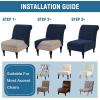 imageHVERSAILTEX Armless Accent Chair Covers Thick Velvet Armless Chair Slipcovers High Stretch Chair Covers for Living Room Hotel Machine Washable Furniture Protector with Elastic Bottom NavyNavy
