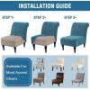 imageHVERSAILTEX Armless Accent Chair Covers Thick Velvet Armless Chair Slipcovers High Stretch Chair Covers for Living Room Hotel Machine Washable Furniture Protector with Elastic Bottom NavyPeacock Blue