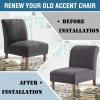imageHVERSAILTEX Armless Accent Chair Covers Thick Velvet Armless Chair Slipcovers High Stretch Chair Covers for Living Room Hotel Machine Washable Furniture Protector with Elastic Bottom NavyGrey