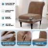 imageHVERSAILTEX Armless Accent Chair Covers Thick Velvet Armless Chair Slipcovers High Stretch Chair Covers for Living Room Hotel Machine Washable Furniture Protector with Elastic Bottom NavyCamel