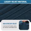 imageHVERSAILTEX Armless Accent Chair Covers Thick Velvet Armless Chair Slipcovers High Stretch Chair Covers for Living Room Hotel Machine Washable Furniture Protector with Elastic Bottom NavyNavy Bluestriped