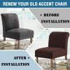 imageHVERSAILTEX Armless Accent Chair Covers Thick Velvet Armless Chair Slipcovers High Stretch Chair Covers for Living Room Hotel Machine Washable Furniture Protector with Elastic Bottom NavyChocolate
