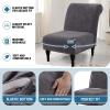 imageHVERSAILTEX Armless Accent Chair Covers Thick Velvet Armless Chair Slipcovers High Stretch Chair Covers for Living Room Hotel Machine Washable Furniture Protector with Elastic Bottom NavyGrey