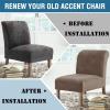 imageHVERSAILTEX Armless Accent Chair Covers Thick Velvet Armless Chair Slipcovers High Stretch Chair Covers for Living Room Hotel Machine Washable Furniture Protector with Elastic Bottom NavyTaupe
