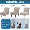 imageHVERSAILTEX Armless Accent Chair Covers Thick Velvet Armless Chair Slipcovers High Stretch Chair Covers for Living Room Hotel Machine Washable Furniture Protector with Elastic Bottom NavyOatmeal