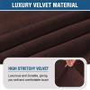 imageHVERSAILTEX Armless Accent Chair Covers Thick Velvet Armless Chair Slipcovers High Stretch Chair Covers for Living Room Hotel Machine Washable Furniture Protector with Elastic Bottom NavyChocolate