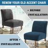 imageHVERSAILTEX Armless Accent Chair Covers Thick Velvet Armless Chair Slipcovers High Stretch Chair Covers for Living Room Hotel Machine Washable Furniture Protector with Elastic Bottom NavyNavy Bluestriped