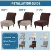 imageHVERSAILTEX Armless Accent Chair Covers Thick Velvet Armless Chair Slipcovers High Stretch Chair Covers for Living Room Hotel Machine Washable Furniture Protector with Elastic Bottom NavyChocolate