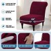 imageHVERSAILTEX Armless Accent Chair Covers Thick Velvet Armless Chair Slipcovers High Stretch Chair Covers for Living Room Hotel Machine Washable Furniture Protector with Elastic Bottom NavyBurgundy