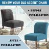 imageHVERSAILTEX Armless Accent Chair Covers Thick Velvet Armless Chair Slipcovers High Stretch Chair Covers for Living Room Hotel Machine Washable Furniture Protector with Elastic Bottom NavyPeacock Blue