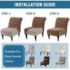 imageHVERSAILTEX Armless Accent Chair Covers Thick Velvet Armless Chair Slipcovers High Stretch Chair Covers for Living Room Hotel Machine Washable Furniture Protector with Elastic Bottom NavyCamel