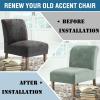 imageHVERSAILTEX Armless Accent Chair Covers Thick Velvet Armless Chair Slipcovers High Stretch Chair Covers for Living Room Hotel Machine Washable Furniture Protector with Elastic Bottom NavySeagrass
