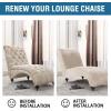 imageHVERSAILTEX Chaise Lounge Cover Indoor Velvet Chaise Slipcover High Stretch Lounge Chair Cover Luxury Armless Chaise Cover for Living Room Machine Washable BlackIvory
