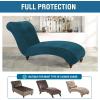 imageHVERSAILTEX Chaise Lounge Cover Indoor Velvet Chaise Slipcover High Stretch Lounge Chair Cover Luxury Armless Chaise Cover for Living Room Machine Washable BlackDark Teal