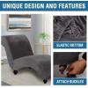 imageHVERSAILTEX Chaise Lounge Cover Indoor Velvet Chaise Slipcover High Stretch Lounge Chair Cover Luxury Armless Chaise Cover for Living Room Machine Washable BlackGrey