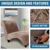 imageHVERSAILTEX Chaise Lounge Cover Indoor Velvet Chaise Slipcover High Stretch Lounge Chair Cover Luxury Armless Chaise Cover for Living Room Machine Washable BlackTaupe