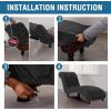 imageHVERSAILTEX Chaise Lounge Cover Indoor Velvet Chaise Slipcover High Stretch Lounge Chair Cover Luxury Armless Chaise Cover for Living Room Machine Washable BlackBlack