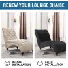 imageHVERSAILTEX Chaise Lounge Cover Indoor Velvet Chaise Slipcover High Stretch Lounge Chair Cover Luxury Armless Chaise Cover for Living Room Machine Washable BlackBlack
